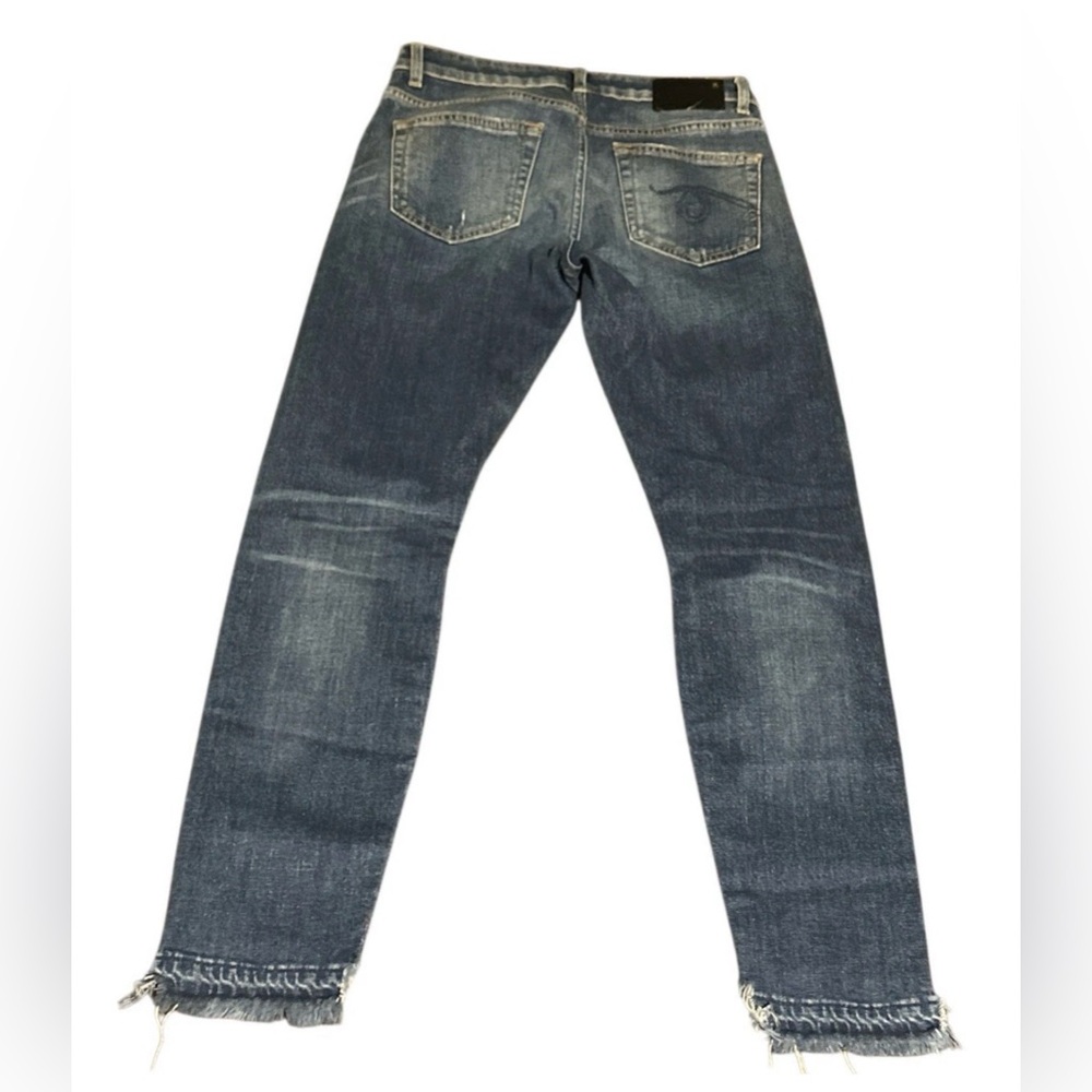 R13 Distressed Blue Skinny Jeans